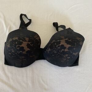 Soma Bra Vanishing Back Lace Full Coverage Size 38DD Black Seamless Underwire